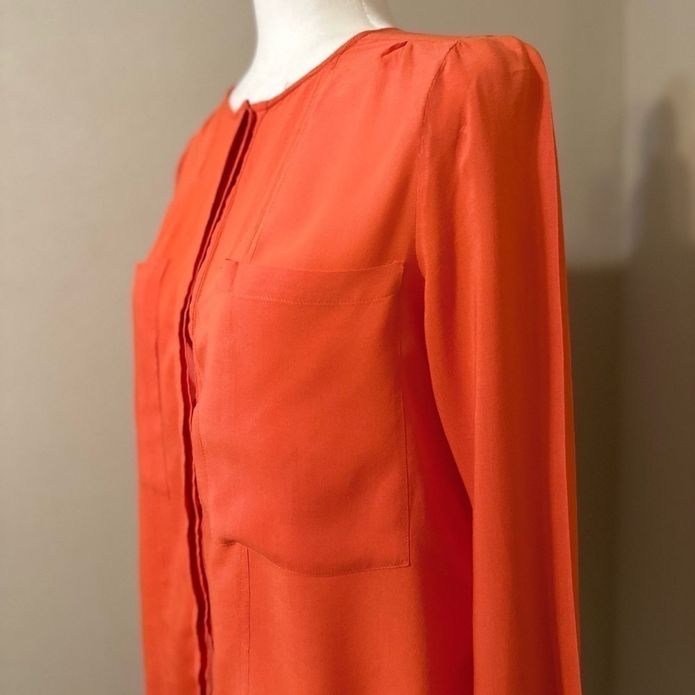 Anthropologie Maeve Clara Coral Button Down Blouse Size 4 - Picture 5 of 8